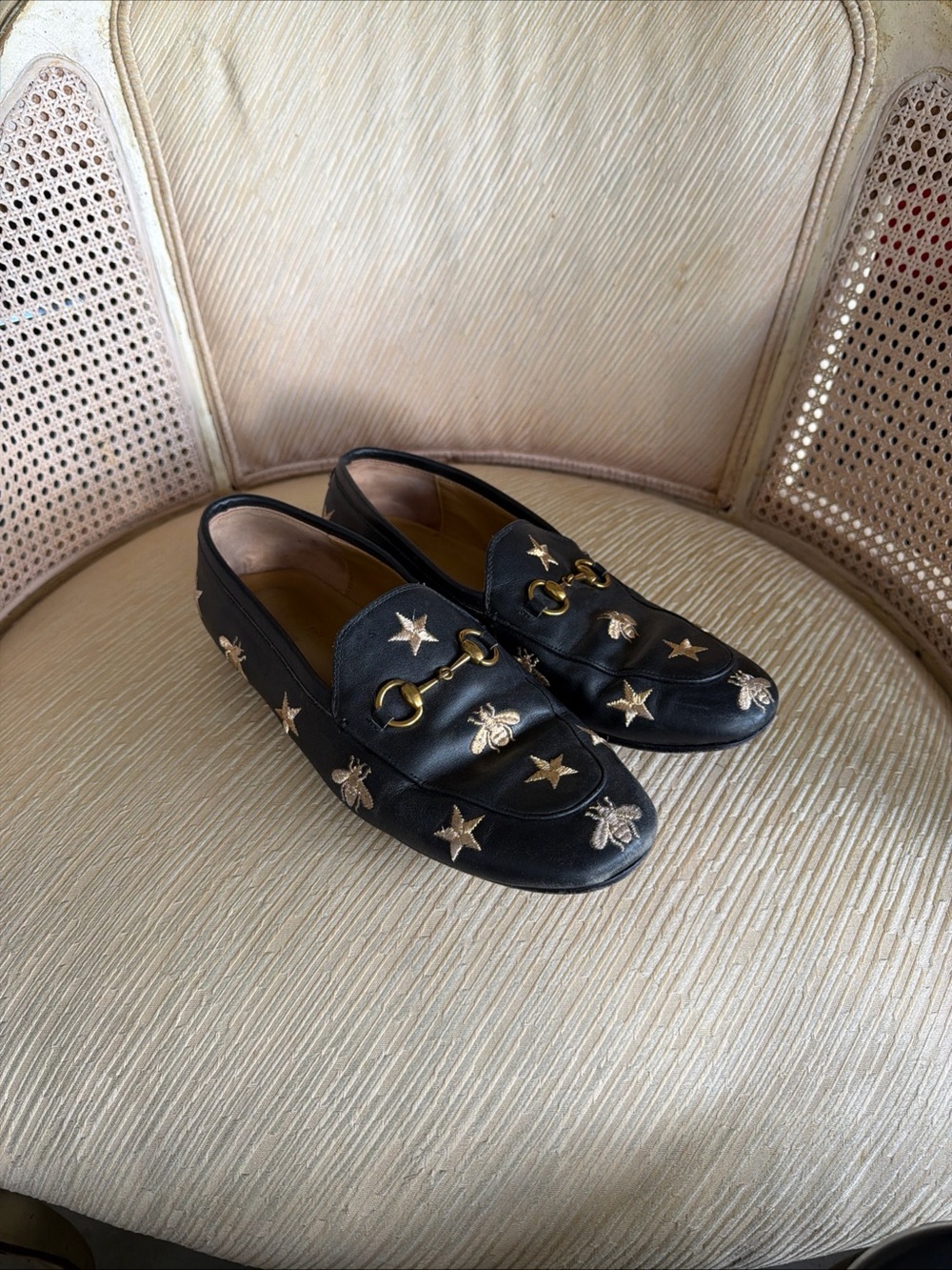 Gucci Princetown Jordaan Horsebit Black Leather Loafer Bee 9 us 39 euro